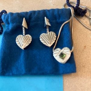 MIGNON FAGET 925 1994 HARD HEARTS DROP EARRINGS RARE EUC